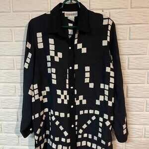 Vintage Peter Popovitch Graphic Button Down Blouse - Size M